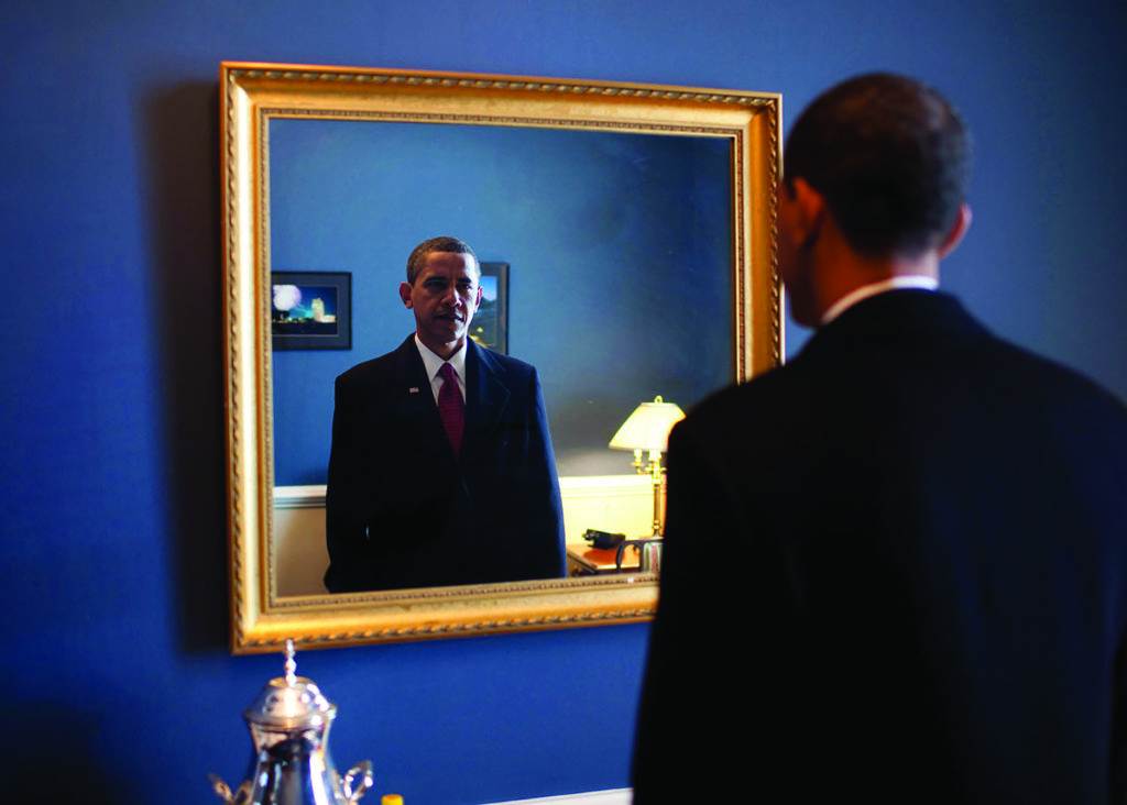 Moments before taking oath of office, Jan. 2009