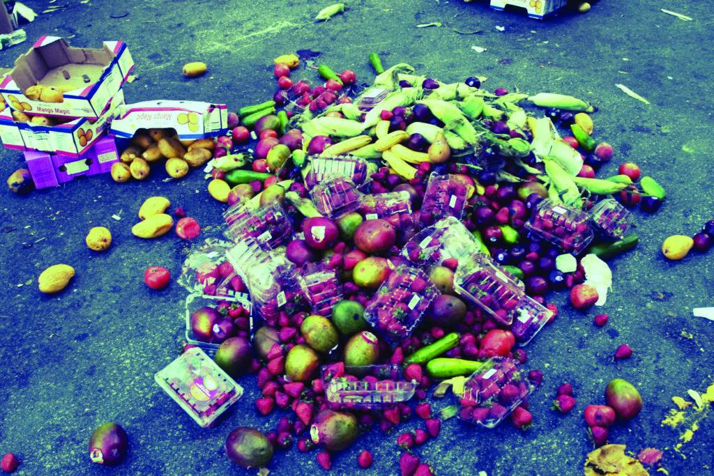 fruits and vegetables on the ground