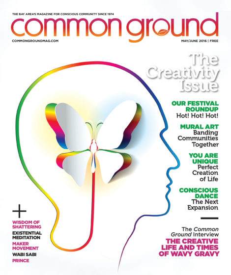 Illustration of a human head in profile with colorful, abstract elements representing creativity for the June 2016 magazine cover titled "The Creativity Issue.