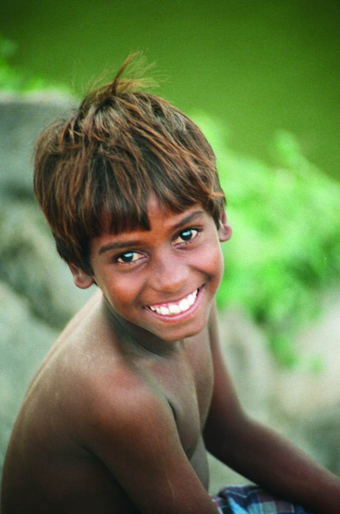 black boy with white smile