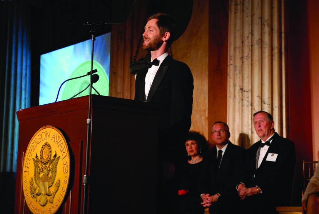 In 2008 in Washington DC speaking at the awards gala upon receiving the Jefferson Award for Greatest Public Service by an Individual 35 or Younger