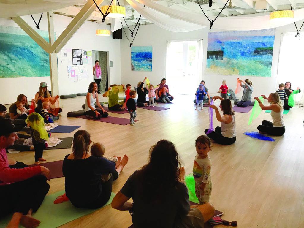 yoga lesson with children