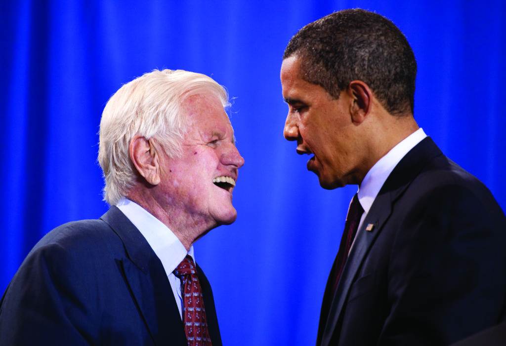 Obama with Ted Kennedy, April 2009