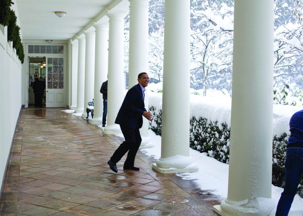 White House snowball fight, Dec. 2009