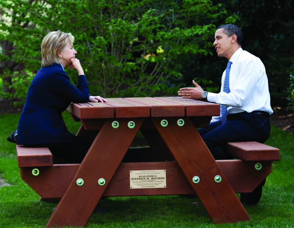 With Secretary of State Hillary Clinton, April 2009