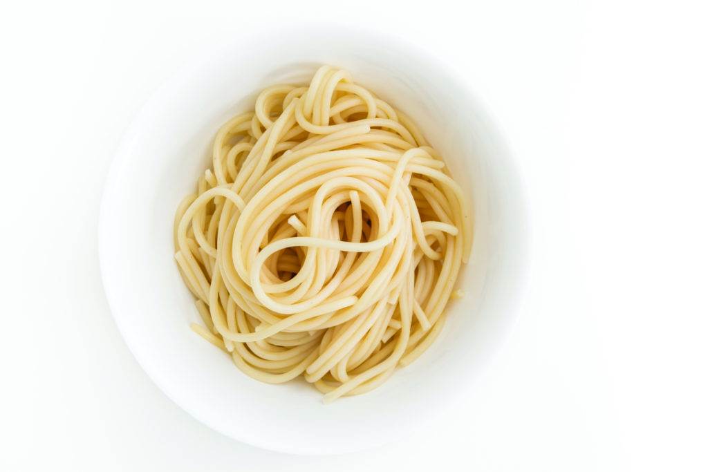 plate with spaghetti