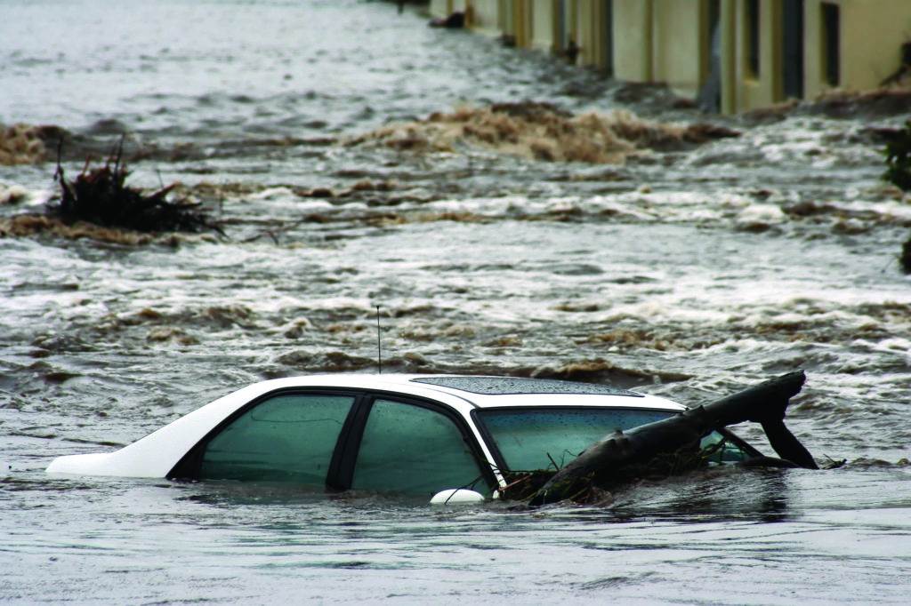 car in water