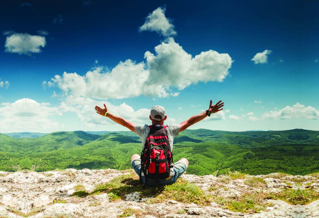 beautiful nature sitting man