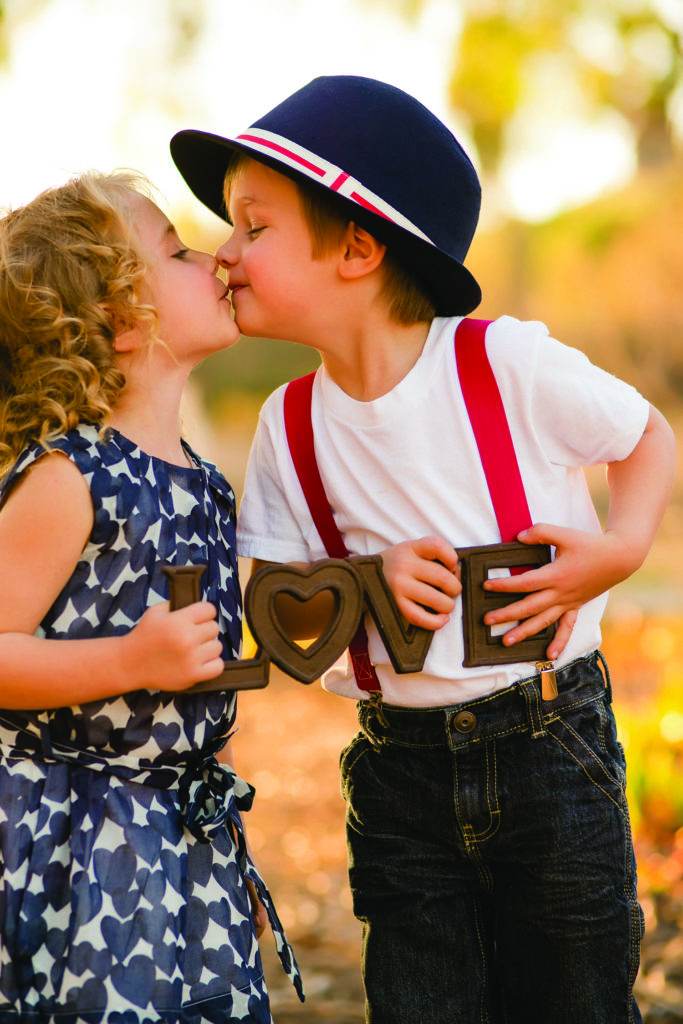 boy and girl kissing